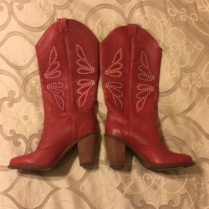 Red cowboy boots